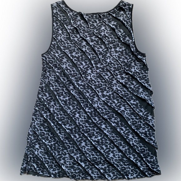 Ruffled stretch animal print Tank Blouse Top Shirt Mini Dress | Style & Co - Picture 4 of 9